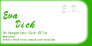 eva dick business card